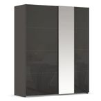 Rauch Miramar Type-1 181cm 2 Door Sliding Wardrobe with Mirror - Graphite and Basalt Glass