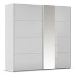 Rauch Miramar Type-1 226cm 2 Door Sliding Wardrobe with Mirror - Silk Grey and Silk Grey Glass