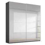 Rauch Miramar Type-4 181cm 2 Door Mirrored Sliding Wardrobe - Graphite