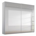 Rauch Miramar Type-4 226cm 2 Door Mirrored Sliding Wardrobe - Silk Grey