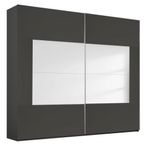 Rauch Miramar Type-4 226cm 2 Door Sliding Wardrobe - Graphite and Basalt Glass