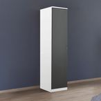 Rauch Celle Super 47cm 1 LH Door Wardrobe - Alpine White and Metallic Dark Grey