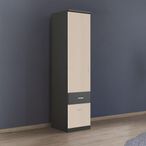 Rauch Celle Super 47cm 1 LH Door Wardrobe with Drawer - Metallic Dark Grey and Champagne