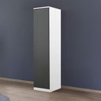 Rauch Celle Super 47cm 1 RH Door Wardrobe - Alpine White and Metallic Dark Grey