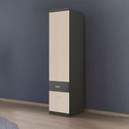 Rauch Celle Super 47cm 1 RH Door Wardrobe with Drawer - Metallic Dark Grey and Champagne