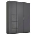 Rauch Miramar Type-5 151cm 3 Door Wardrobe - Graphite and Basalt Glass