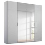 Rauch Miramar Type-5 201cm 4 Door Wardrobe with Mirror - Silk Grey and Silk Grey Glass