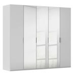Rauch Miramar Type-5 251cm 5 Door Wardrobe with Mirror - Silk Grey and Silk Grey Glass