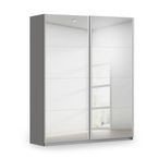 Rauch Miramar Type-3 181cm 2 Door Mirrored Sliding Wardrobe - Graphite