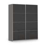 Rauch Miramar Type-3 181cm 2 Door Sliding Wardrobe - Graphite and Basalt Glass