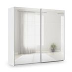 Rauch Miramar Type-3 226cm 2 Door Mirrored Sliding Wardrobe - Alpine White