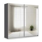 Rauch Miramar Type-3 226cm 2 Door Mirrored Sliding Wardrobe - Graphite