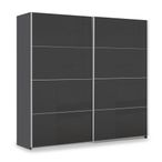 Rauch Miramar Type-3 226cm 2 Door Sliding Wardrobe - Graphite and Basalt Glass