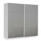 Rauch Miramar Type-3 226cm 2 Door Sliding Wardrobe - Silk Grey and Silk Grey Glass