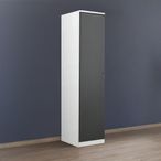 Rauch Celle Matt 47cm 1 LH Door Wardrobe - Alpine White and Metallic Dark Grey