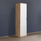 Rauch Celle Matt 47cm 1 LH Door Wardrobe - Artisan Oak and Alpine White