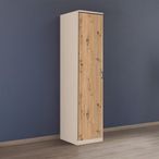 Rauch Celle Matt 47cm 1 LH Door Wardrobe - Champagne and Artisan Oak