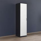 Rauch Celle Matt 47cm 1 LH Door Wardrobe - Metallic Dark Grey and Alpine White