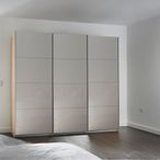 Rauch Kulmbach 203cm 3 Door Sliding Wardrobe - Sonoma Oak and Grey High Gloss