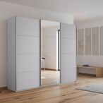 Rauch Kulmbach 203cm 3 Door Sliding Wardrobe with Mirror - Silk Grey