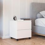 Rauch Joel 2 Drawer Bedside Cabinet on Wheels - Alpine White