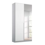 Rauch Elegant4you 91cm 2 Door Wardrobe with Mirror - 210cm - Alpine White and White High Gloss - FSS16489