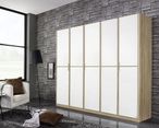 Rauch Essensa 226mc White 5 Door Wardrobe - Oak Carcase