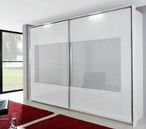 Rauch Xtend 316cm White and Silk Grey Glass 2 Door Sliding Wardrobe
