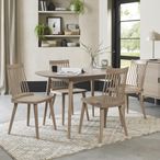 Dansk Scandi Oak Dining Table Set - Ilva Scandi Oak Spindle Chairs