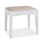 Hampstead White Stool - Pebble Grey Fabric