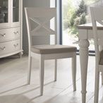 Montreux Dining Chairs - Set of 2 - X Back - Grey Bonded Leather - Soft Grey