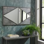 Renzo Zinc & Dark Grey Wall Mirror - Rectangular