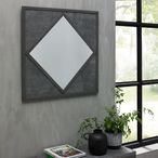 Renzo Zinc & Dark Grey Wall Mirror - Square