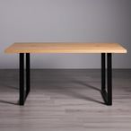 Ramsay Oak Dining Table - 6 Seater - 160cm - Black U Leg