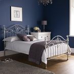 Elena Shiny Nickel Metal Bedstead - 4ft Small Double