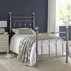 Krystal Antique Nickel Metal Bedstead - 3ft Single