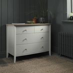 Whitby Scandi Oak & Soft Grey Chest - 2+2 Drawer