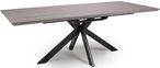 Manhattan Extending Dining Table - Grey - 6-8 Seater - 180cm-220cm - Black Spider Legs Base
