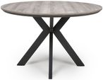 Manhattan Dining Table - Grey - 4 Seater - 120cm - Round - Black Spider Legs Base