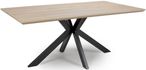 Manhattan Dining Table - Oak - 6 Seater - 180cm - Black Spider Legs Base
