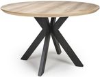 Manhattan Dining Table - Oak - 4 Seater - 120cm - Round - Black Spider Legs Base