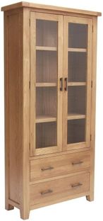 Hampshire Oak Display Cabinet - 2 Door