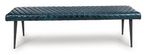 Austin Bench - Blue - Real Leather