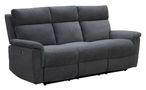 Detroit Manual Recliner Sofa - Grey Fabric - 3 Seater