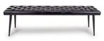Bradley Bench - Black - Real Leather