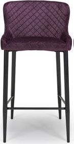 Malmo Barstool with Back - Set of 2 - Purple Fabric