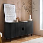Axel Large Curved Sideboard - 160cm - 2 Door - Black Fluted