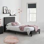 Berlin Bed - Black Crushed Velvet Fabric - Sizes Available