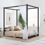 Darwin Four Poster Bed - Black - Sizes Available