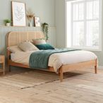 Margot Bed - Oak and Rattan - Sizes Available